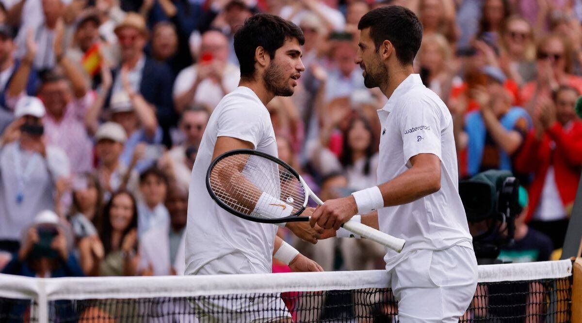 djokovic-alcaraz117-7-23-16895-5331-7373-1689697331 Những trận đấu kinh điển giữa Alcaraz (trái) và Djokovic sẽ không diễn ra nhiều lần trong tương lai, do Djokovic đã luống tuổi. Ảnh: AP