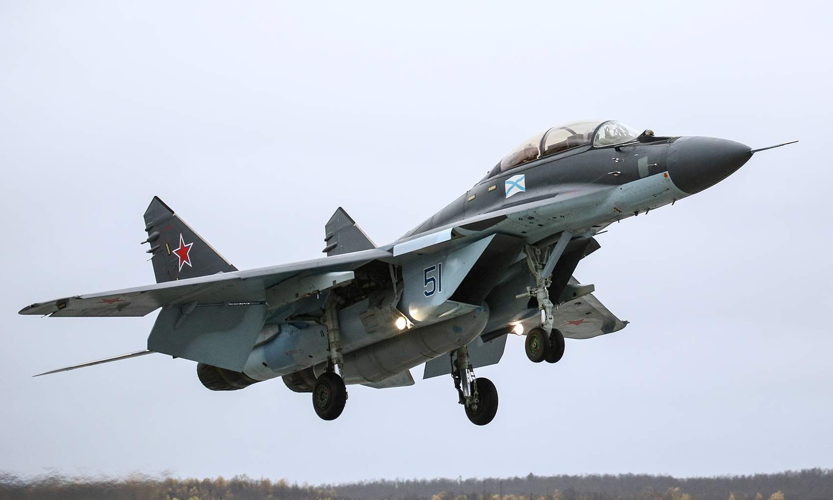 mig-29k-1-7582-1692836496 Tiêm kích MiG-29KUB NGa hạ cánh sau một chuyến bay năm 2020. Ảnh: RIA Novosti