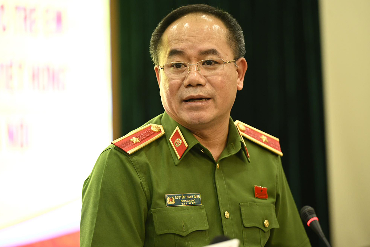 thie-u-tu-o-ng-tu-ng-jpeg-7120-1692093769 Thiếu tướng Nguyễn Thanh Tùng tại buổi cung cấp thông tin. Ảnh: Phạm Dự