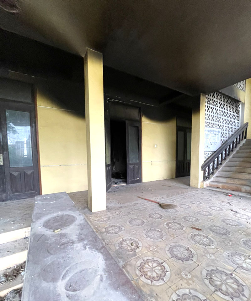 Khu vực phát hiện thi thể nam giới bị cháy. Ảnh: Vạn An