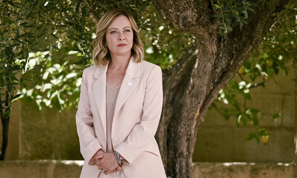 Thủ tướng Italy Giorgia Meloni tại một hội nghị ở Apuli, Italy, ngày 13/6. Ảnh: AFP