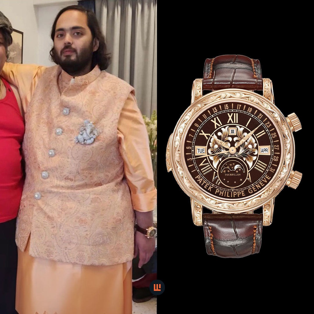 dong-ho-anant-7961-1721098729-1 Anant Ambani đeo chiếc Patek Philippe Grand Complication Sky Moon Tourbillon trong lễ cưới. Ảnh: Instagram Luxurywatchhub