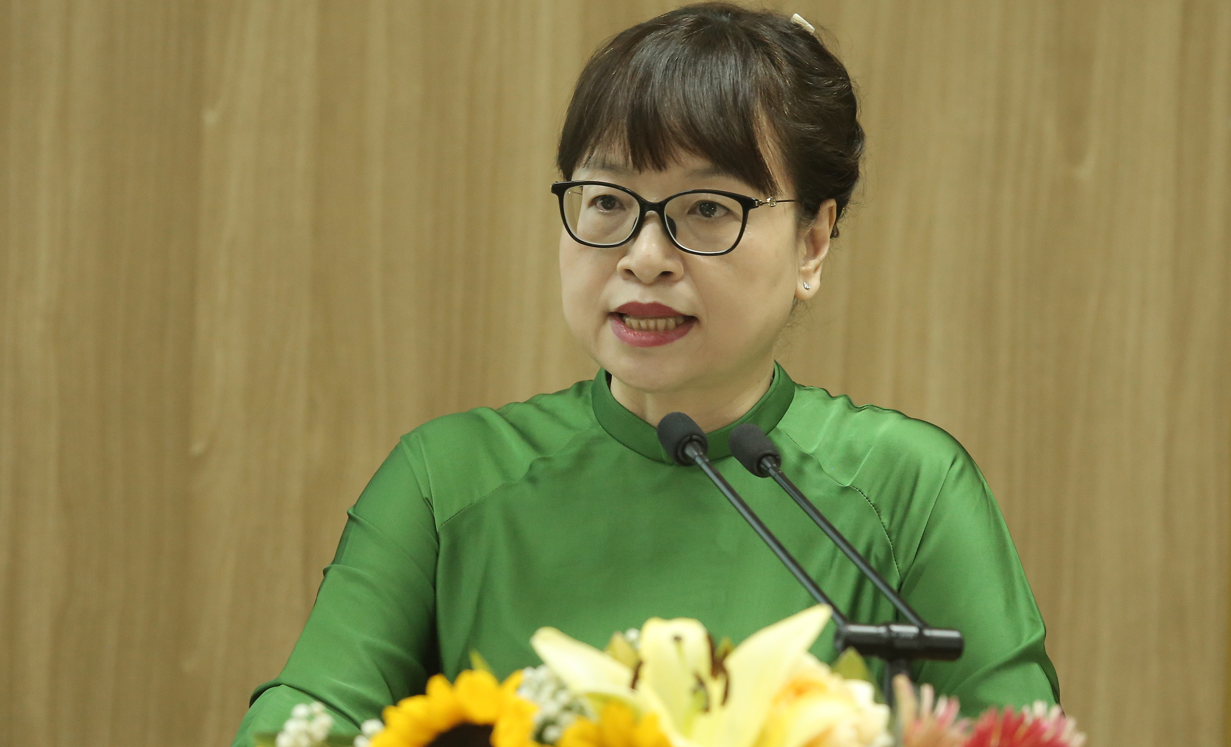 PGS.TS Nguyễn Thị Quế Anh phát biểu khai mạc hội thảo. Ảnh: Kim Bách