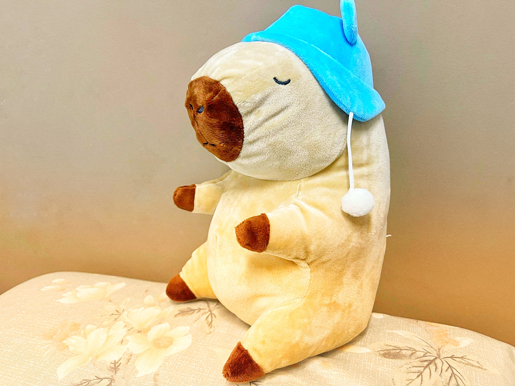 Một con chuột bông Capybara phiên bản đơn giản và giá thấp tại nhà người mua. Ảnh: Trọng Tiến