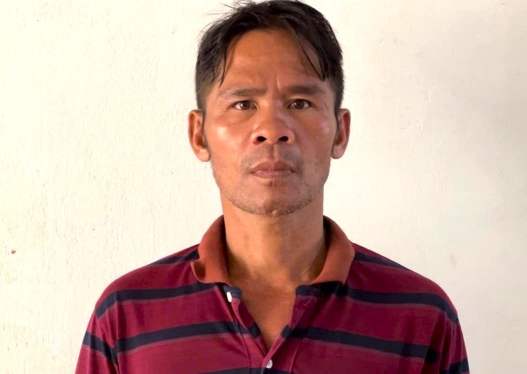 Nguyễn Ngọc Mơ tại cơ quan điều tra. Ảnh: Công an huyện Đồng Xuân