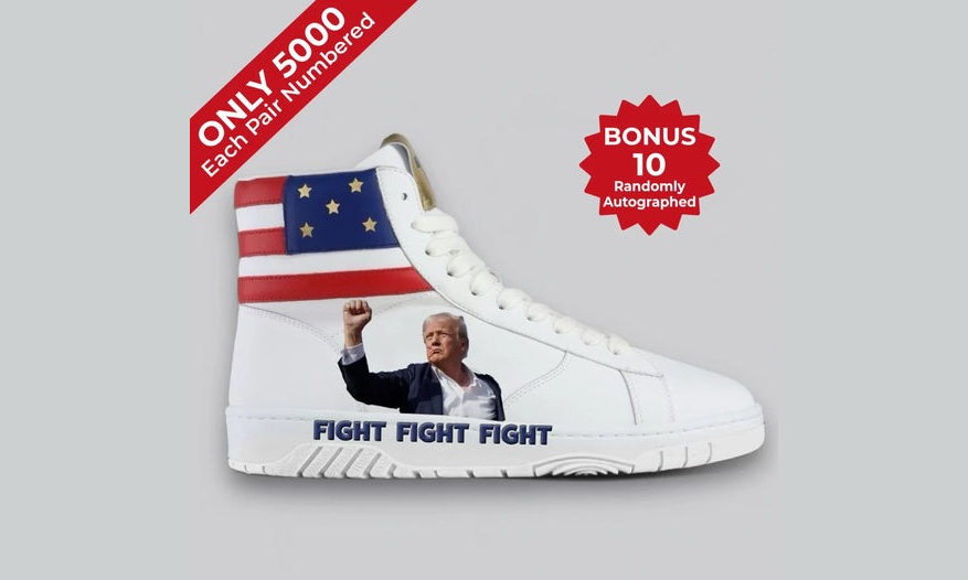 untitled-6836-1721188577-1 Mẫu giày in hình ông Trump. Ảnh: GetTrumpsneakers. com