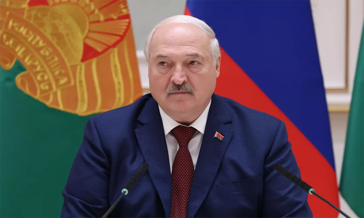 Tổng thống Belarus Alexander Lukashenko trong họp báo tại Minsk ngày 24/5. Ảnh: Điện Kremlin