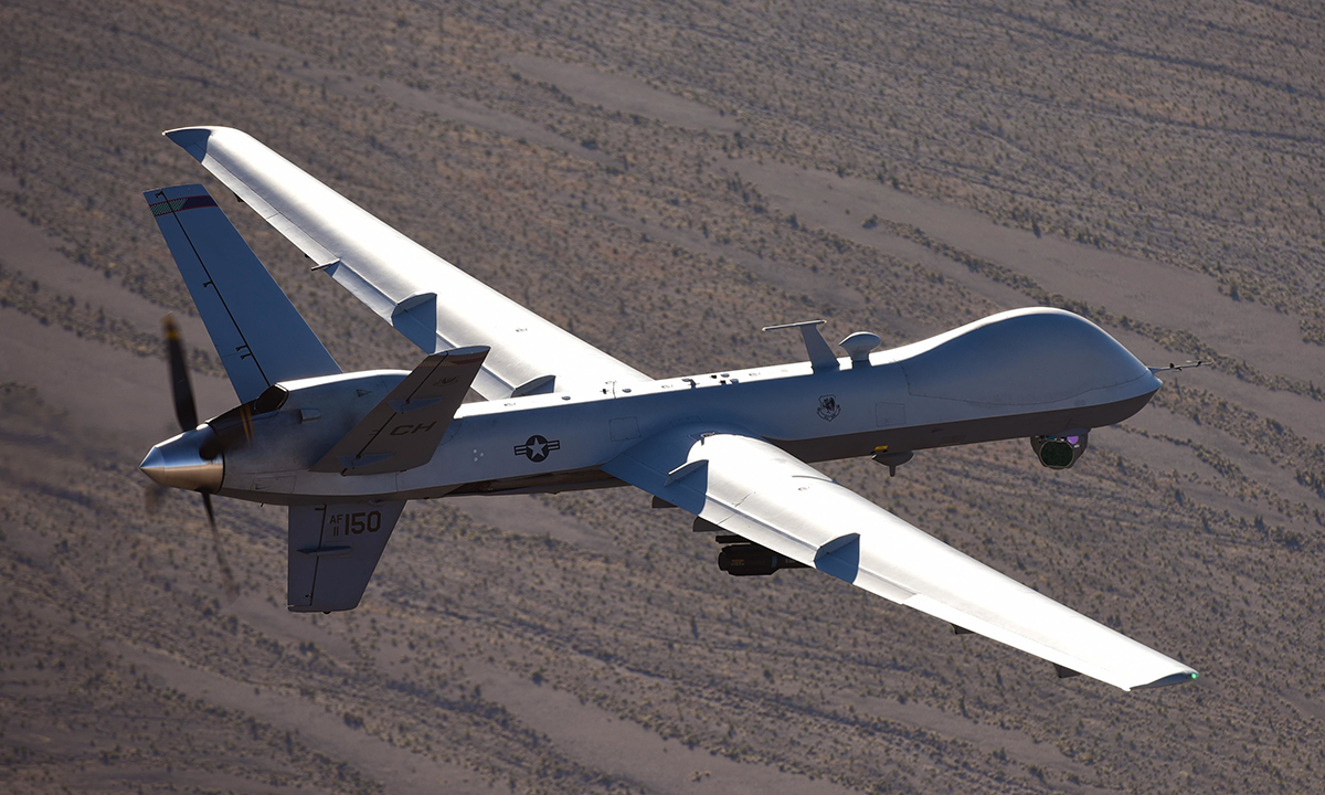 UAV MQ-9 Reaper của Mỹ bay huấn luyện tháng 7/2015. Ảnh: USAF
