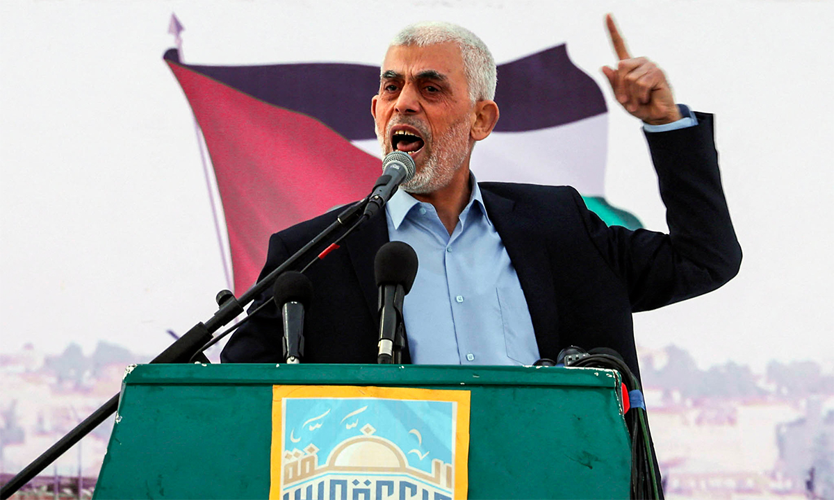5563187178137268450a-hamas-2841-1722970977 Ông Yahya Sinwar phát biểu trong sự kiện tại Gaza City tháng 4/2023. Ảnh: AFP