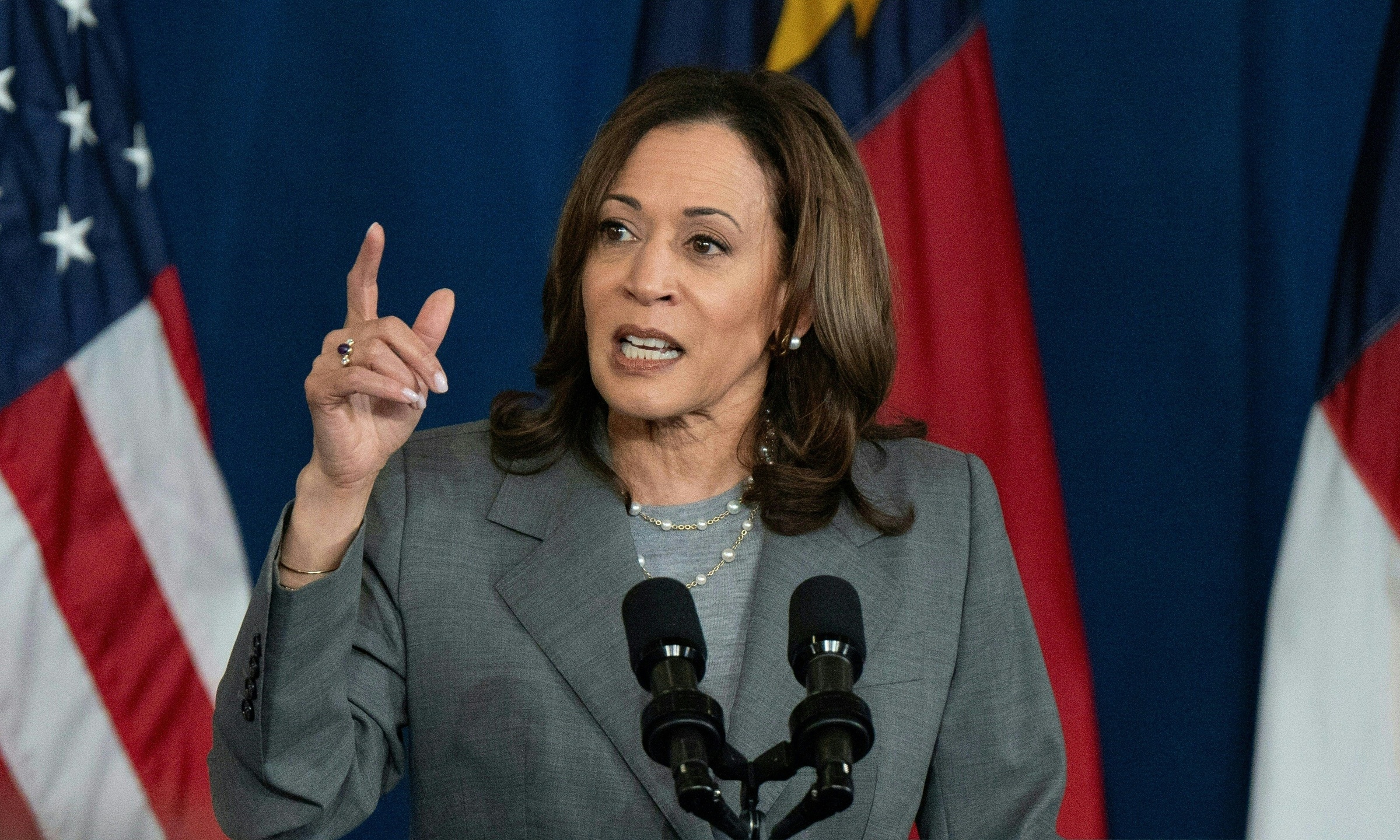 Phó tổng thống Mỹ Kamala Harris tại Greensboro, Bắc Carolina, ngày 11/7. Ảnh: AFP