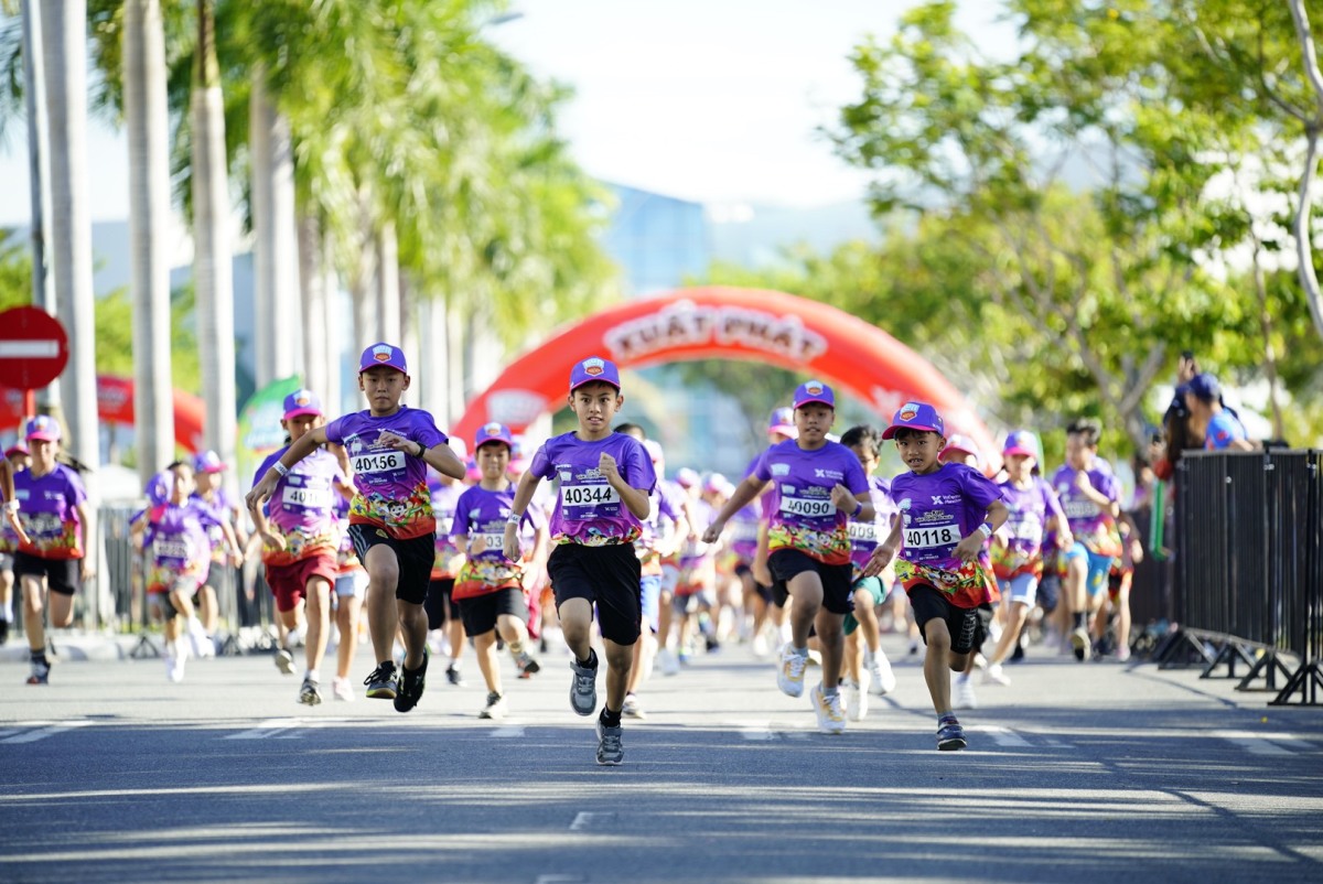 Các bé tham gia giải chạy Kun Marathon Đà Nẵng vào tháng 7. Ảnh: VM