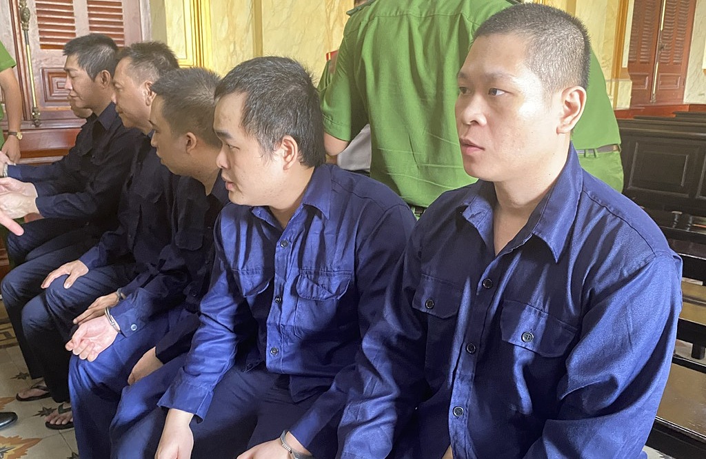 Các bị cáo tại tòa hôm nay. Ảnh: Hải Duyên