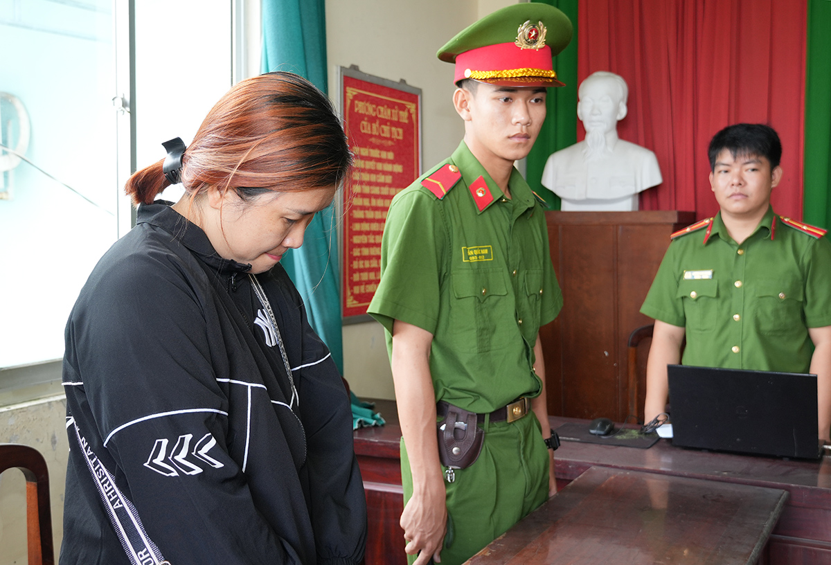 Lê Thị Kim Quyên khi bị bắt tạm giam. Ảnh: Châu Thành