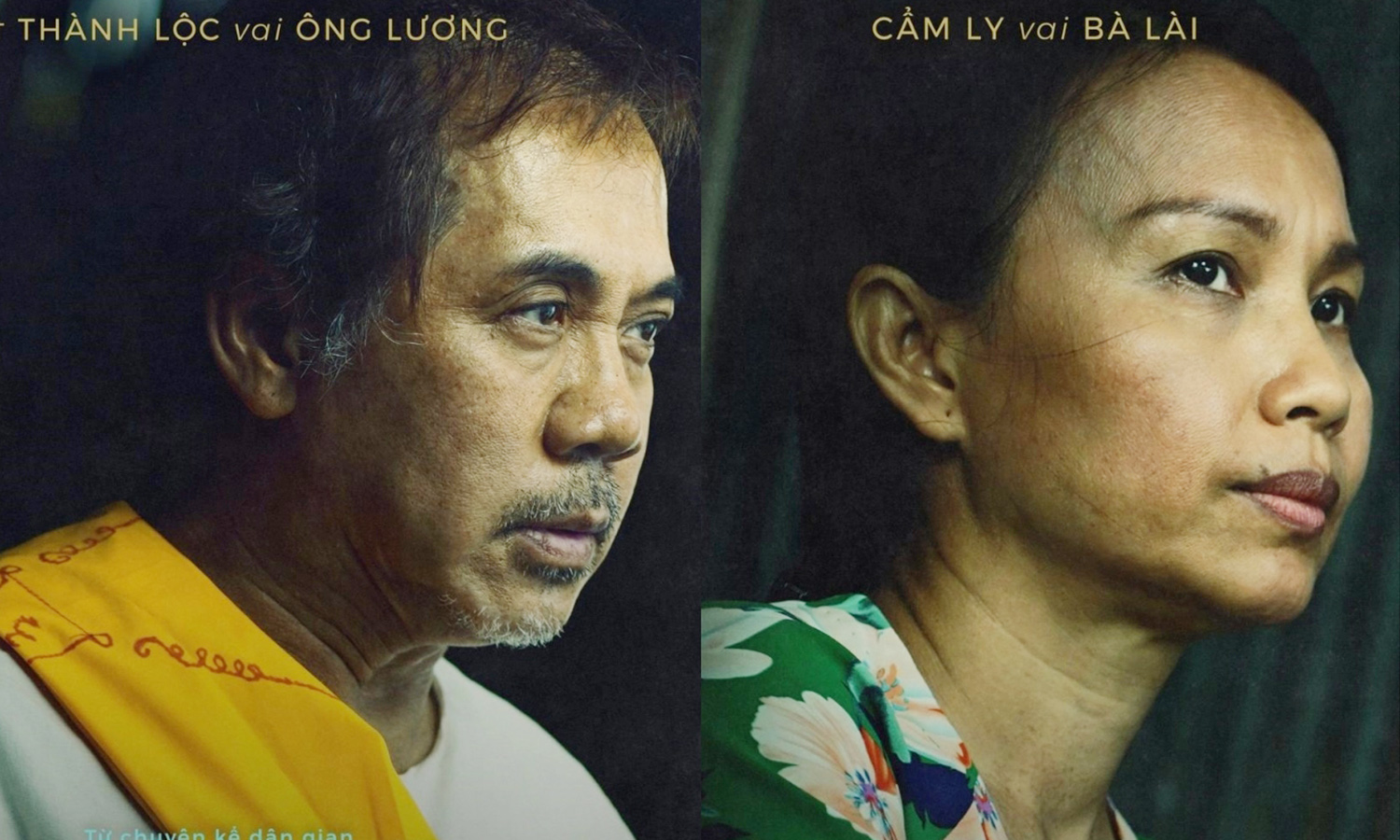 Thành Lộc (trái) và Cẩm Ly trên poster phim Ma da. Ảnh: AMF
