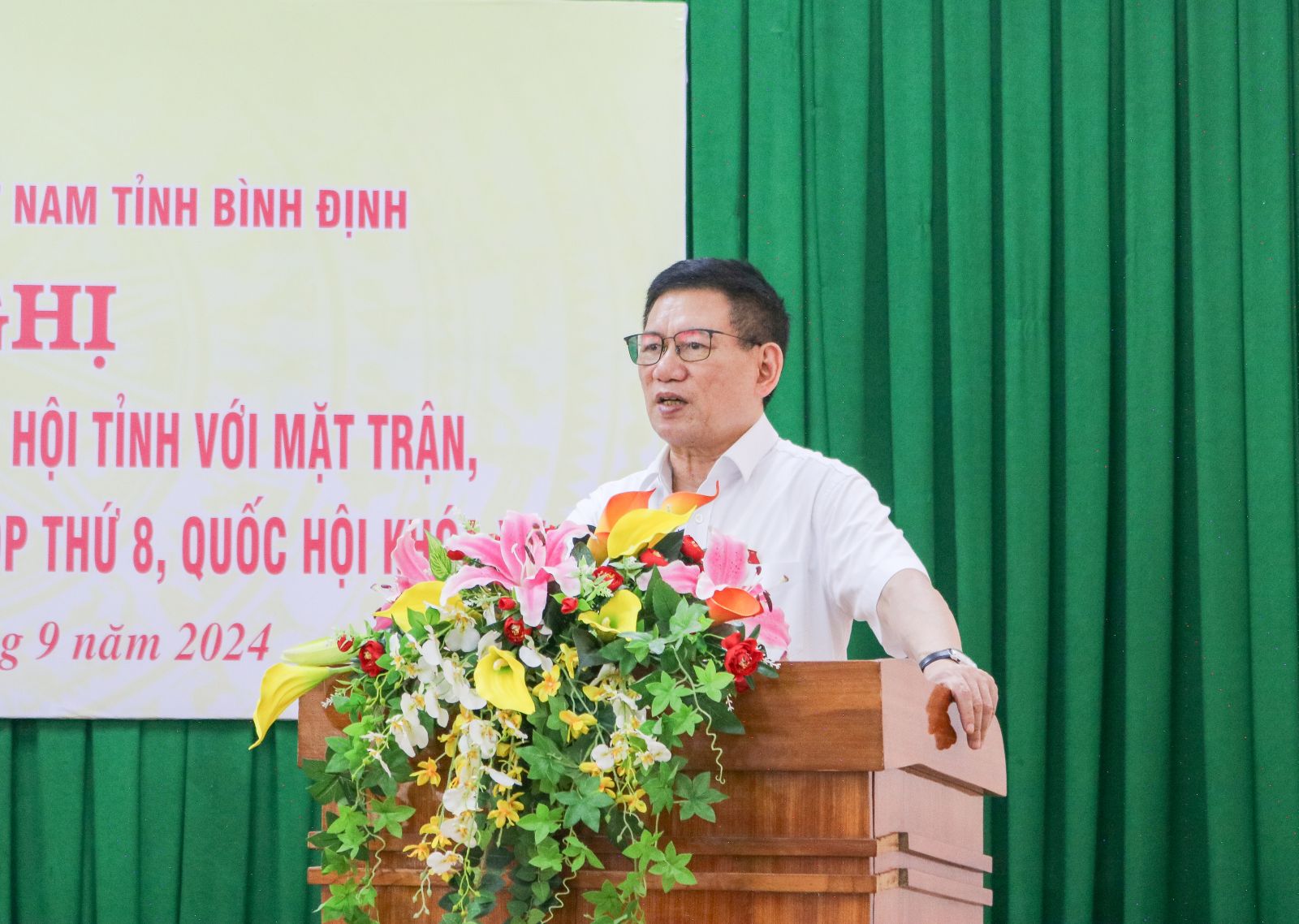 Phó thủ tướng Hồ Đức Phớc phát biểu trong buổi làm việc ở Bình Định. Ảnh: Cổng thông tin tỉnh Bình Định