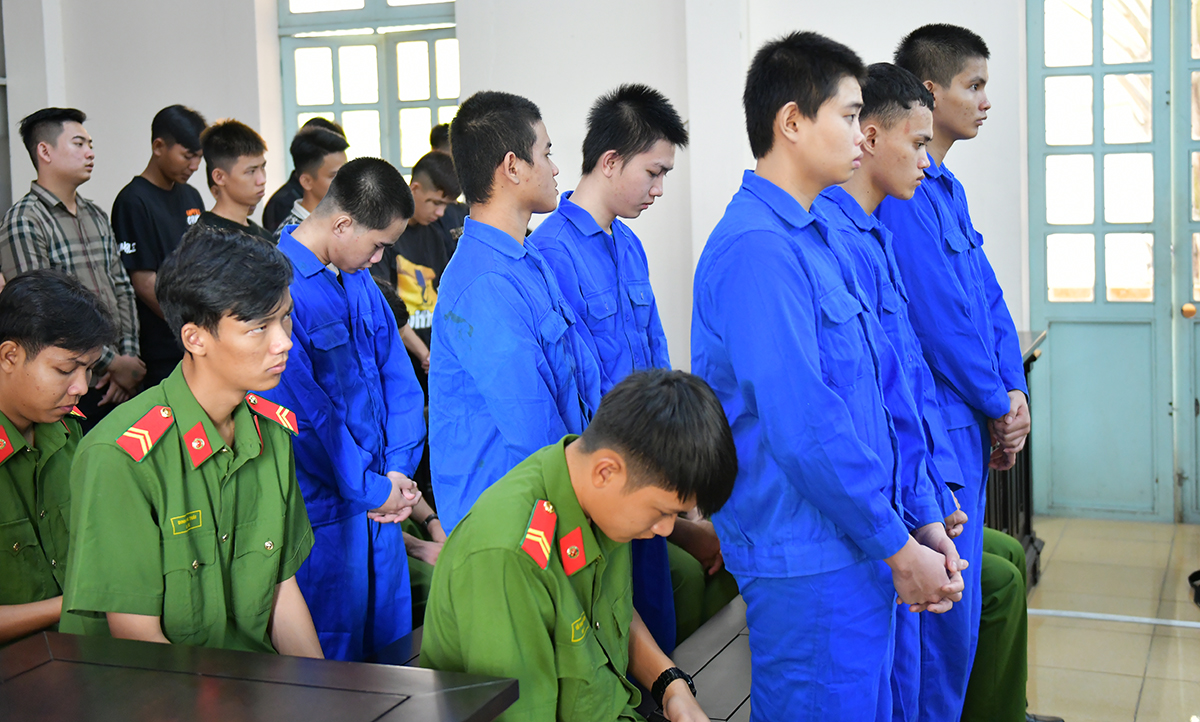 Các bị cáo tại tòa. Ảnh: Nam An