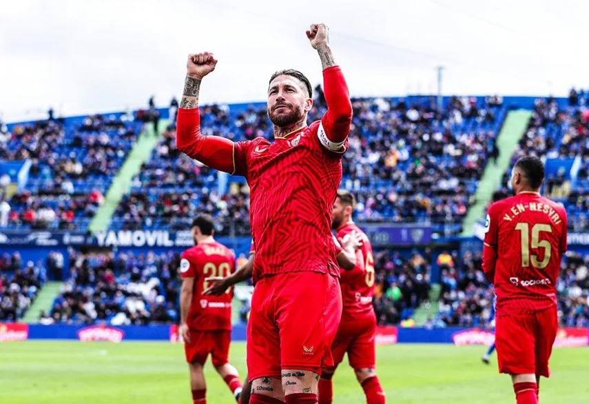 ramos2-6520-1726139053 Ramos mừng bàn trong trận Sevilla thắng Getafe 1-0 hôm 30/3 tại La Liga. Ảnh: EFE