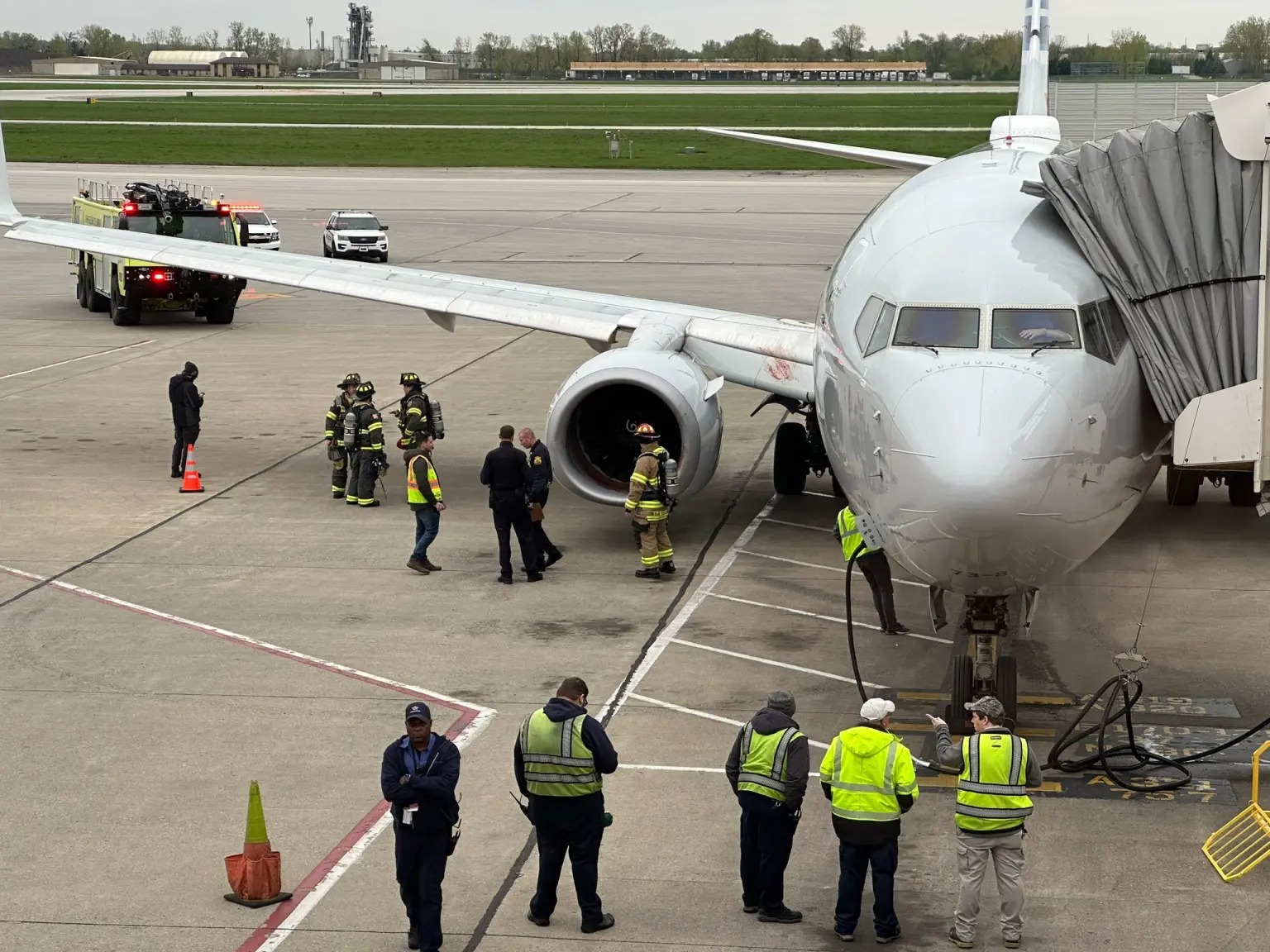 The plane landed safely back at Ohio’s John Glenn International Airport.