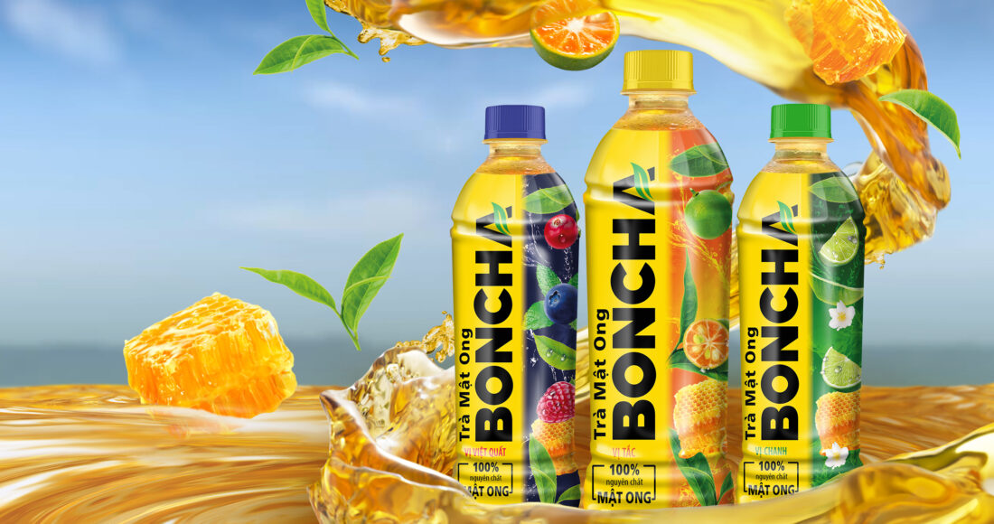 Ba hương vị của trà mật ong Boncha. Ảnh: Uniben