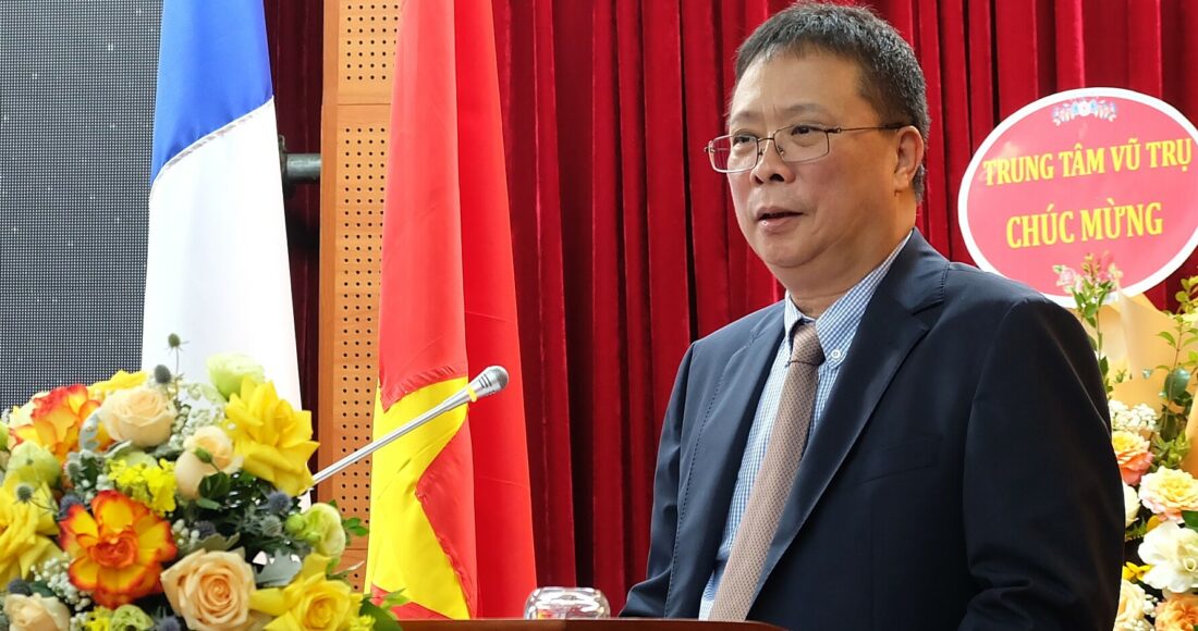 GS.VS Châu Văn Minh phát biểu tại Lễ kỷ niệm sáng 16/5. Ảnh: Trung tâm Thông tin - Tư liệu (VAST).