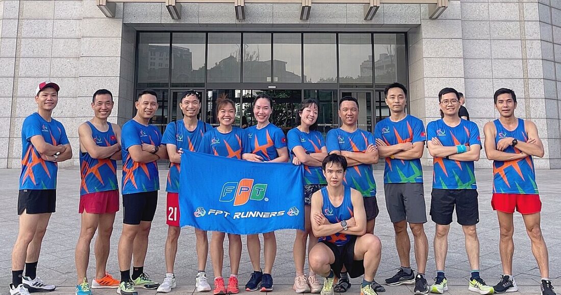 Các chân chạy của tập đoàn FPT trong buổi long run cuối tuần. Ảnh: Chungta