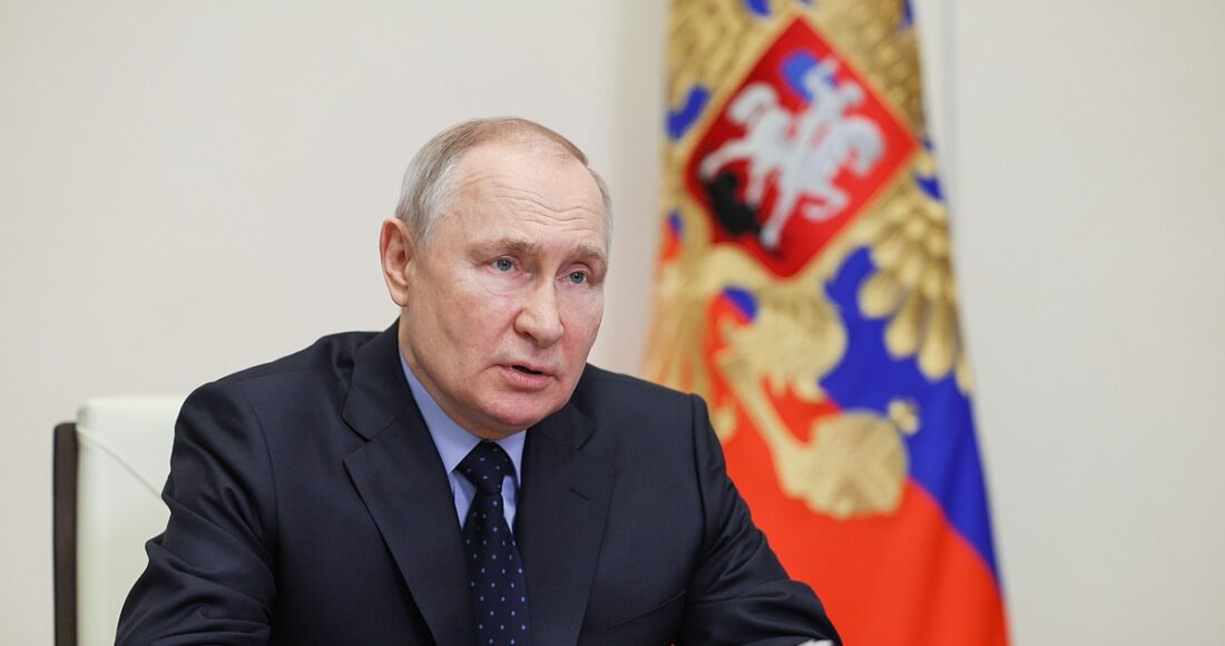 Tổng thống Nga Vladimir Putin chủ trì một cuộc họp trực tuyến ngày 29/3. Ảnh: AFP