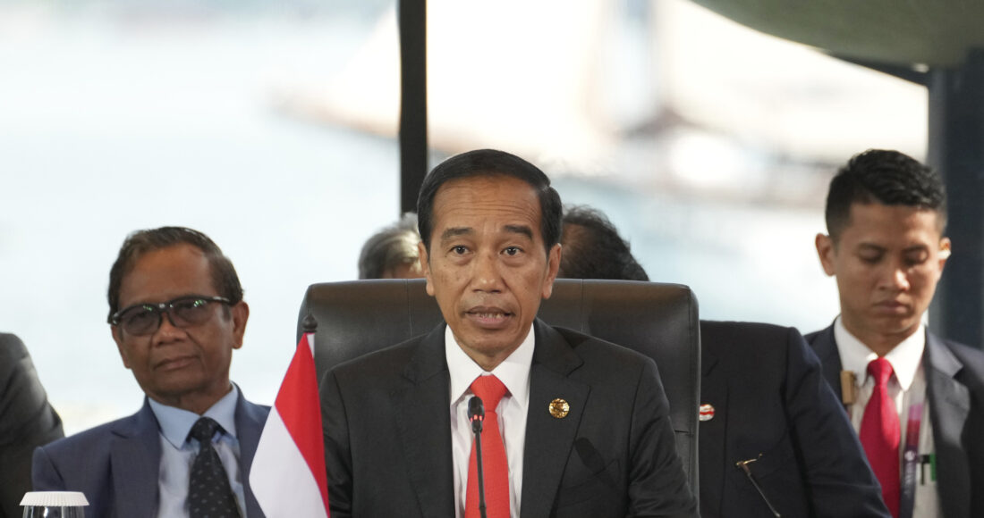 Tổng thống Indonesia Joko Widodo phát biểu tại Hội nghị Cấp cao ASEAN tại Labuan Bajo, Indonesia ngày 10/5. Ảnh: AFP