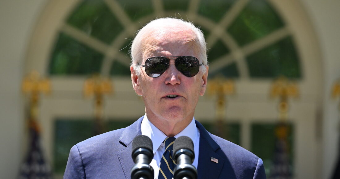 Tổng thống Mỹ Joe Biden phát biểu tại Vườn Hồng, Nhà Trắng ngày 25/5. Ảnh: AFP