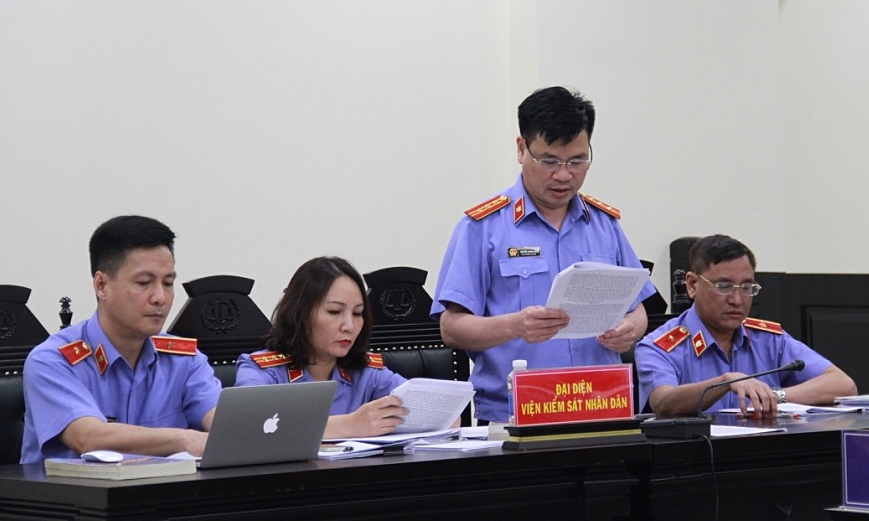 Các kiểm sát viên VKSND Hà Nội tại toà. Ảnh: Danh Lam