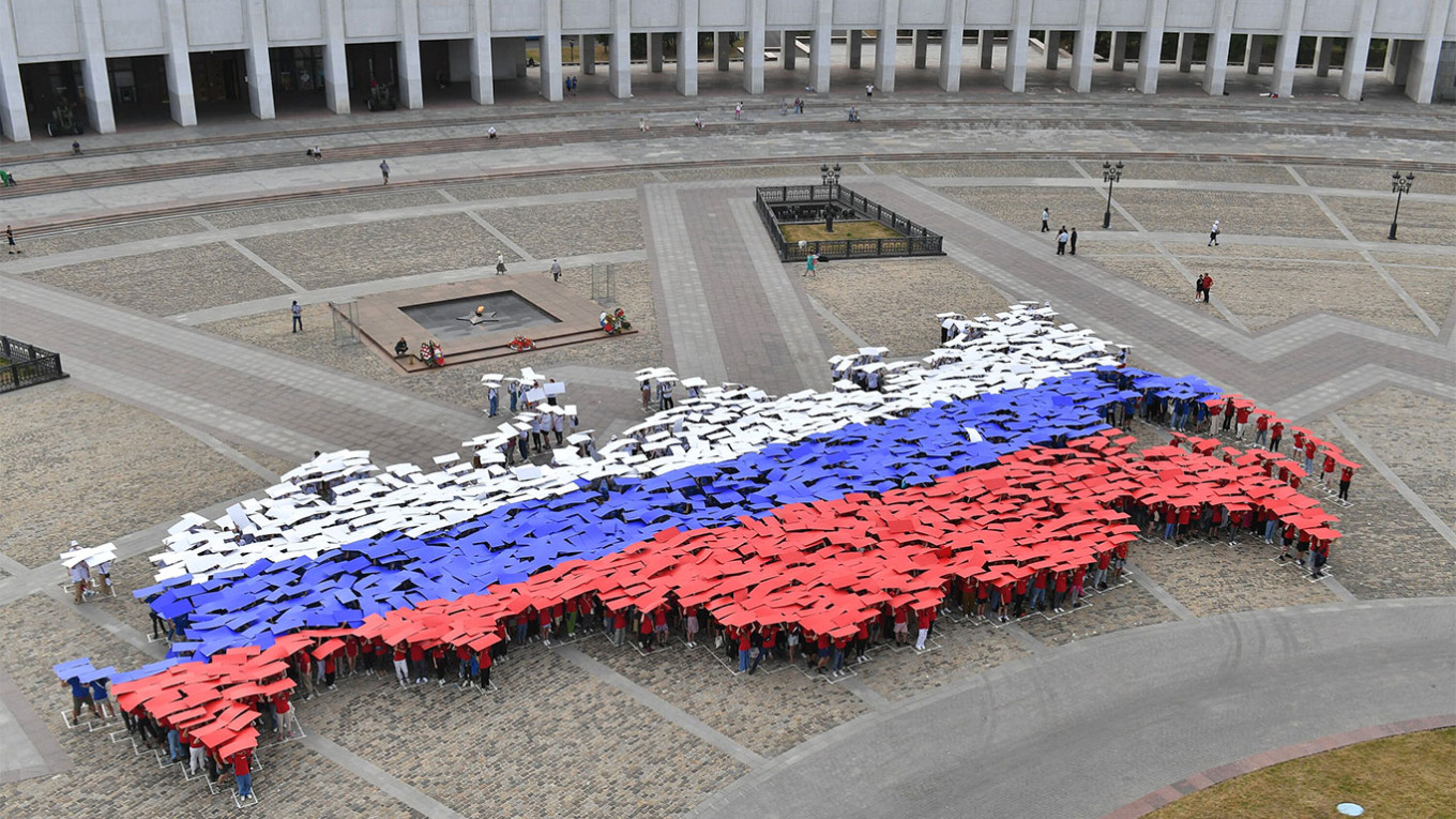 Một tiết mục nhảy lfashmob có tên Map of Russia in Moskva. Ảnh: Moskva News Agency