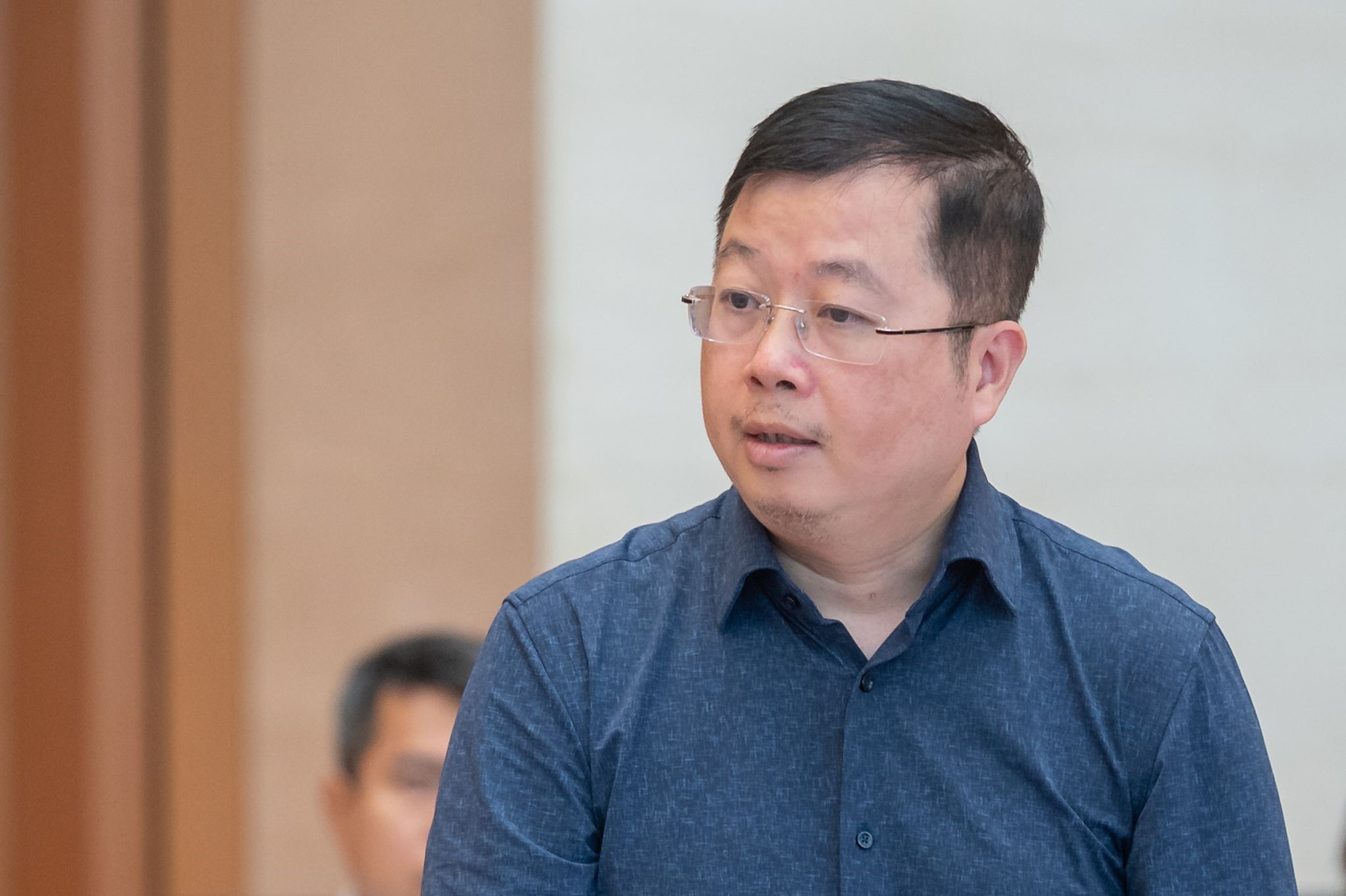 Thứ trưởng Thông tin và Truyền thông Nguyễn Thanh Lâm phát biểu tại phiên làm việc. Ảnh: Phạm Thắng