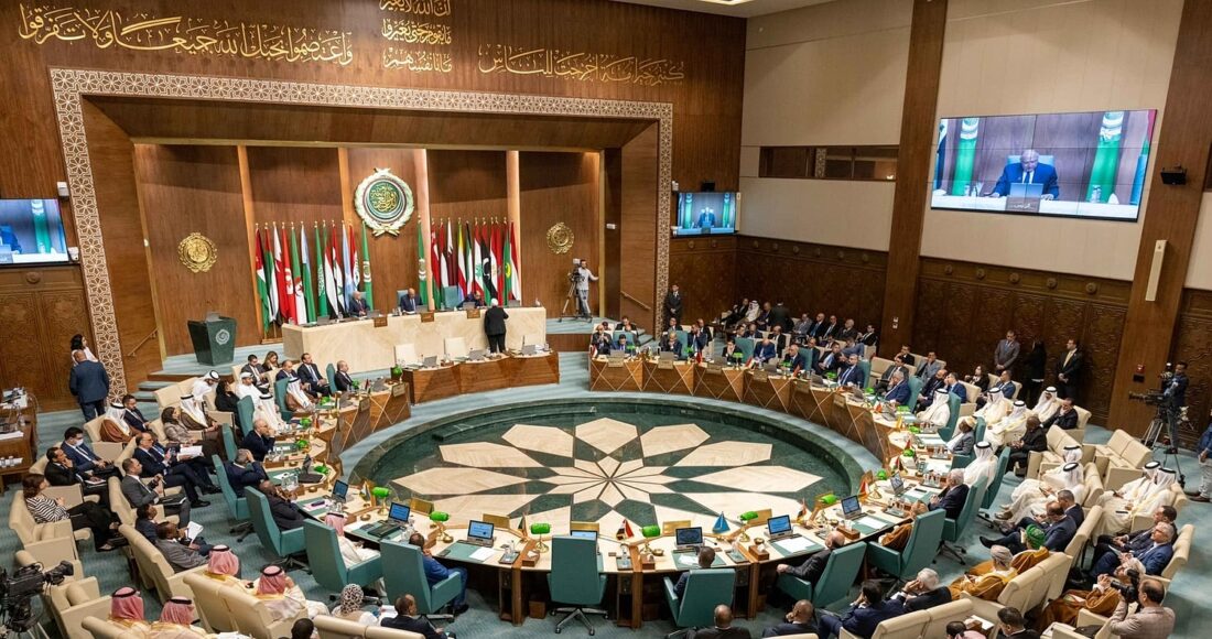 Các ngoại trưởng Liên đoàn Arab họp ở Cairo, Ai Cập ngày 7/5 để thông qua quyết định tái kết nạp Syria. Ảnh: AFP