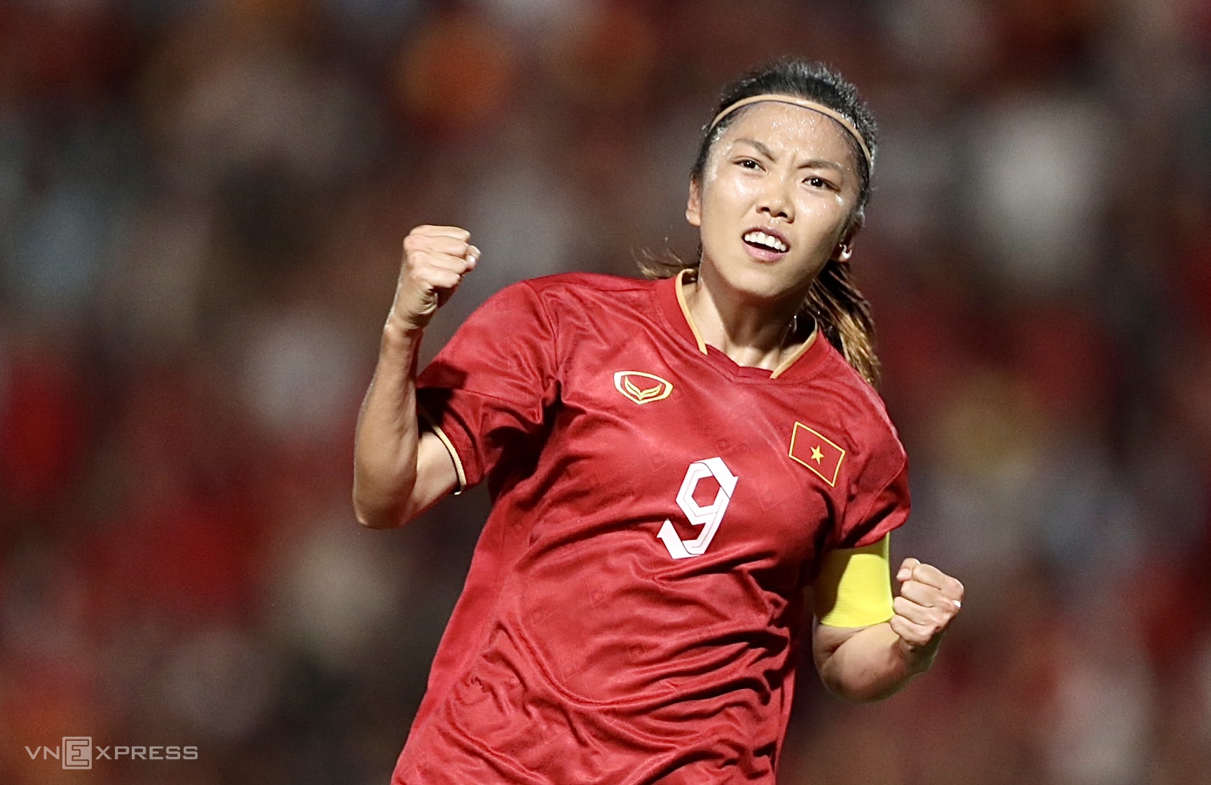 Huỳnh Như ghi ba bàn tại SEA Games 32. Ảnh: Đức Đồng