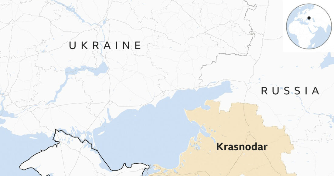 Vị trí vùng Krasnodar, Nga. Đồ họa: BBC