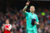 Thủ môn Ramsdale sau trận Arsenal thắng Leeds ngày 1/4/2023 ở Ngoại hạng Anh trên sân Emirates, thành phố London. Ảnh: Reuters
