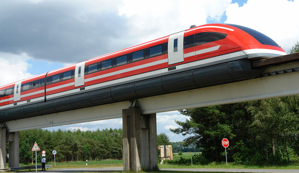 Tàu đệm từ Transrapid 09 tại cơ sở thử nghiệm Emsland ở Lower Saxony, Đức. Ảnh: Wikimedia