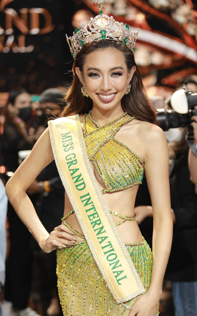 Thùy Tiên trong chung kết Miss Grand tháng 12/2021. Ảnh: MGI