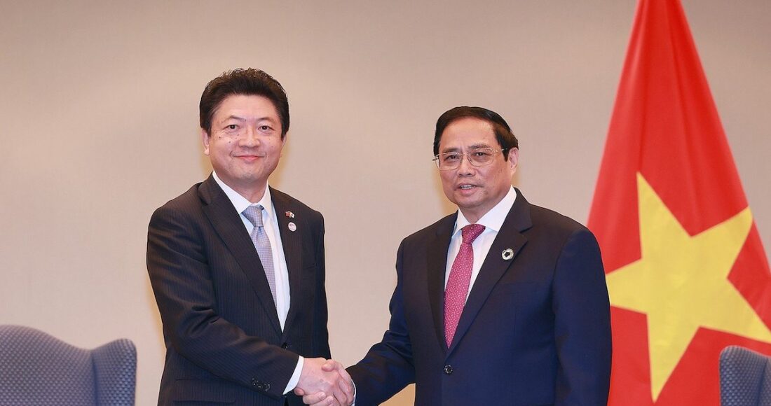 Thủ tướng Phạm Minh Chính tiếp ông Akio Yoshida, Chủ tịch điều hành Tập đoàn AEON, sáng 20/5. Ảnh: Dương Giang