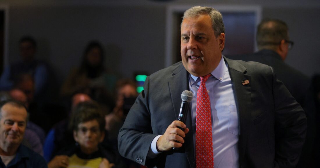 Cựu thống đốc New Jersey Chris Christie tại New Hampshire hôm 27/3. Ảnh: Reuters