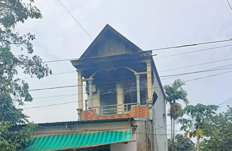 Căn nhà xảy ra hoả hoạn. Ảnh: Lam Sơn