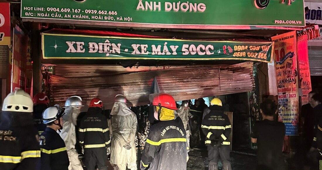 Hiện trường vụ cháy. Ảnh: CTV