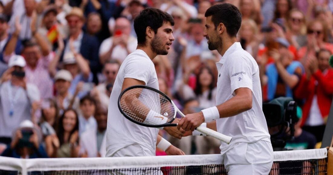 Những trận đấu kinh điển giữa Alcaraz (trái) và Djokovic sẽ không diễn ra nhiều lần trong tương lai, do Djokovic đã luống tuổi. Ảnh: AP