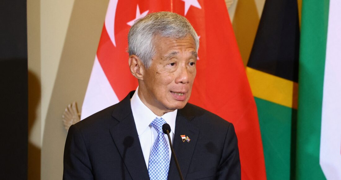 Thủ tướng Singapore Lý Hiển Long tại Cape Town, Nam Phi, hôm 16/5. Ảnh: Reuters