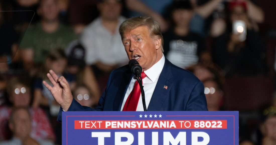 Cựu tổng thống Mỹ Donald Trump phát biểu tại Erie, bang Pennsylvania, ngày 29/7. Ảnh: AFP