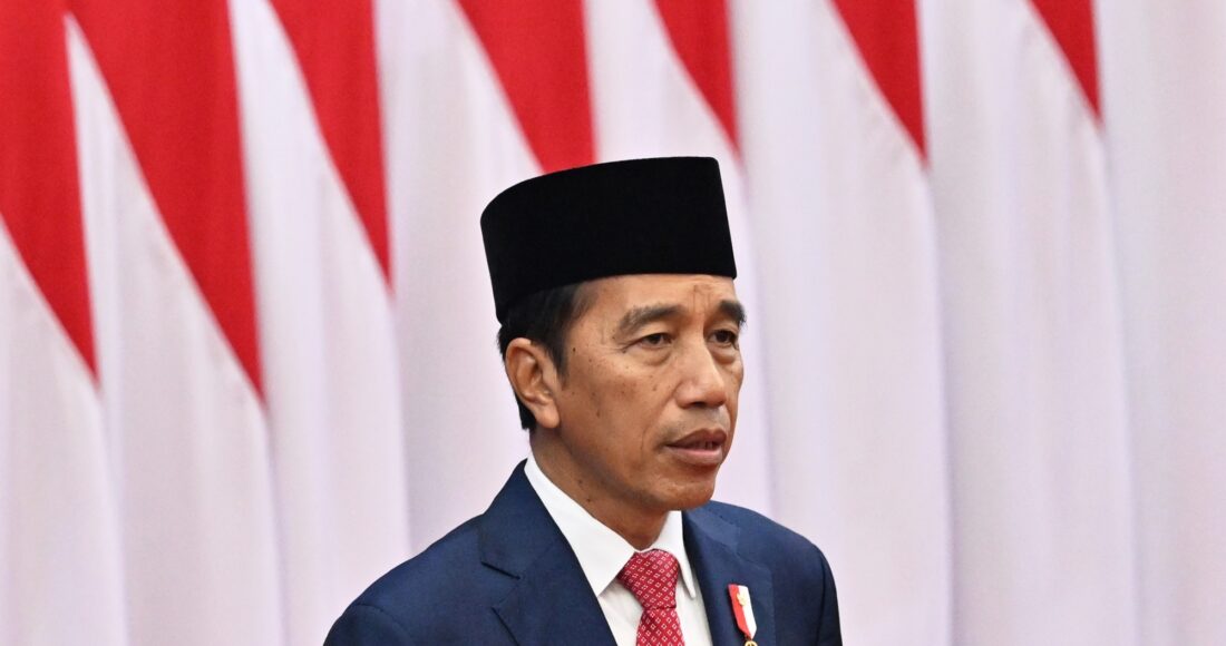 Tổng thống Indonesia Joko Widodo trong cuộc họp về ngân sách tại tòa nhà quốc hội ở Jakarta ngày 16/8. Ảnh: AFP