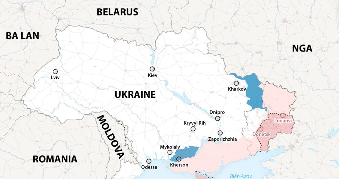 Cục diện chiến sự Nga - Ukraine. Đồ họa: WP