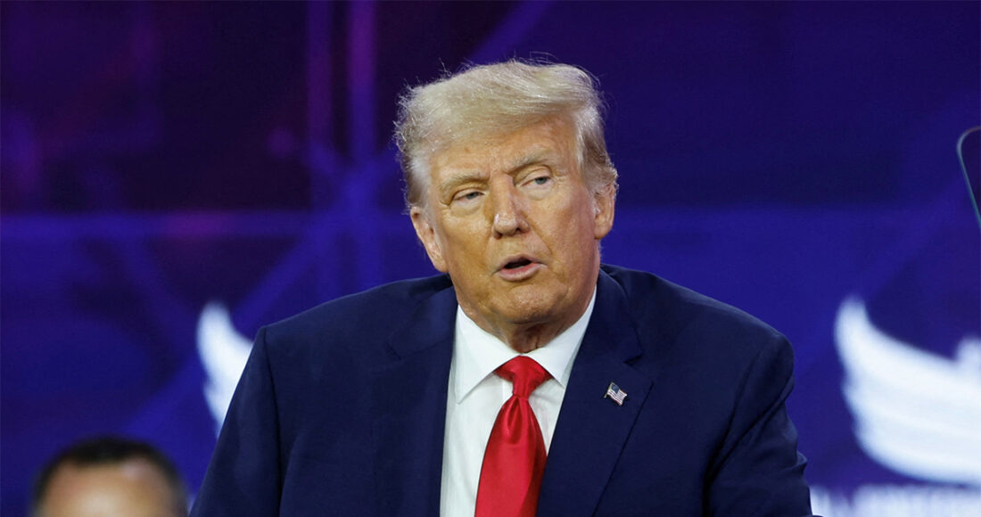 Cựu tổng thống Mỹ Donald Trump phát biểu tại sự kiện ở thủ đô Washington tháng 6/2023. Ảnh: Reuters