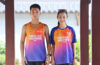 Mấu áo đấu VnExpress Marathon Nha Trang 2023 khi lên dáng. Ảnh: Giang Huy