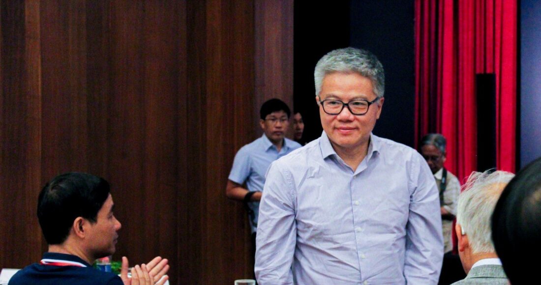 GS Ngô Bảo Châu tại khai mạc Trường hè Khoa học Việt Nam sáng 22/8. Ảnh: Trọng Nhân/ICISE