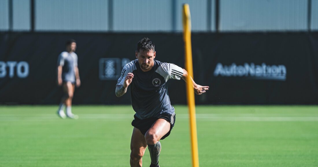 Messi trên sân tập cùng Miami ngày 19/7. Ảnh: Inter Miami